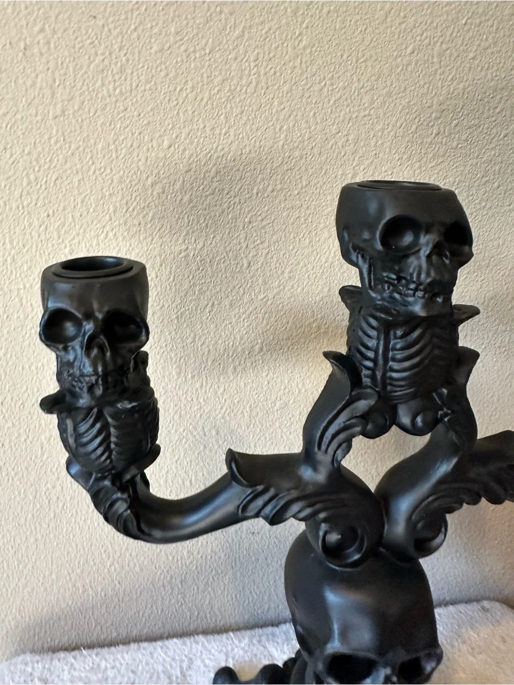 Set Of 2 Martha Stewart Halloween Candelabra Candle Holders Black Resin 11” NWT